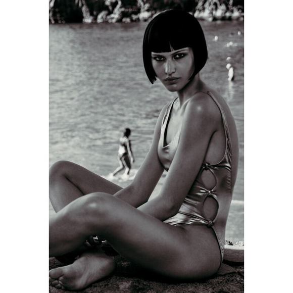 KNOTTED METALLIC SWIMSUIT - Picture 3 of 5